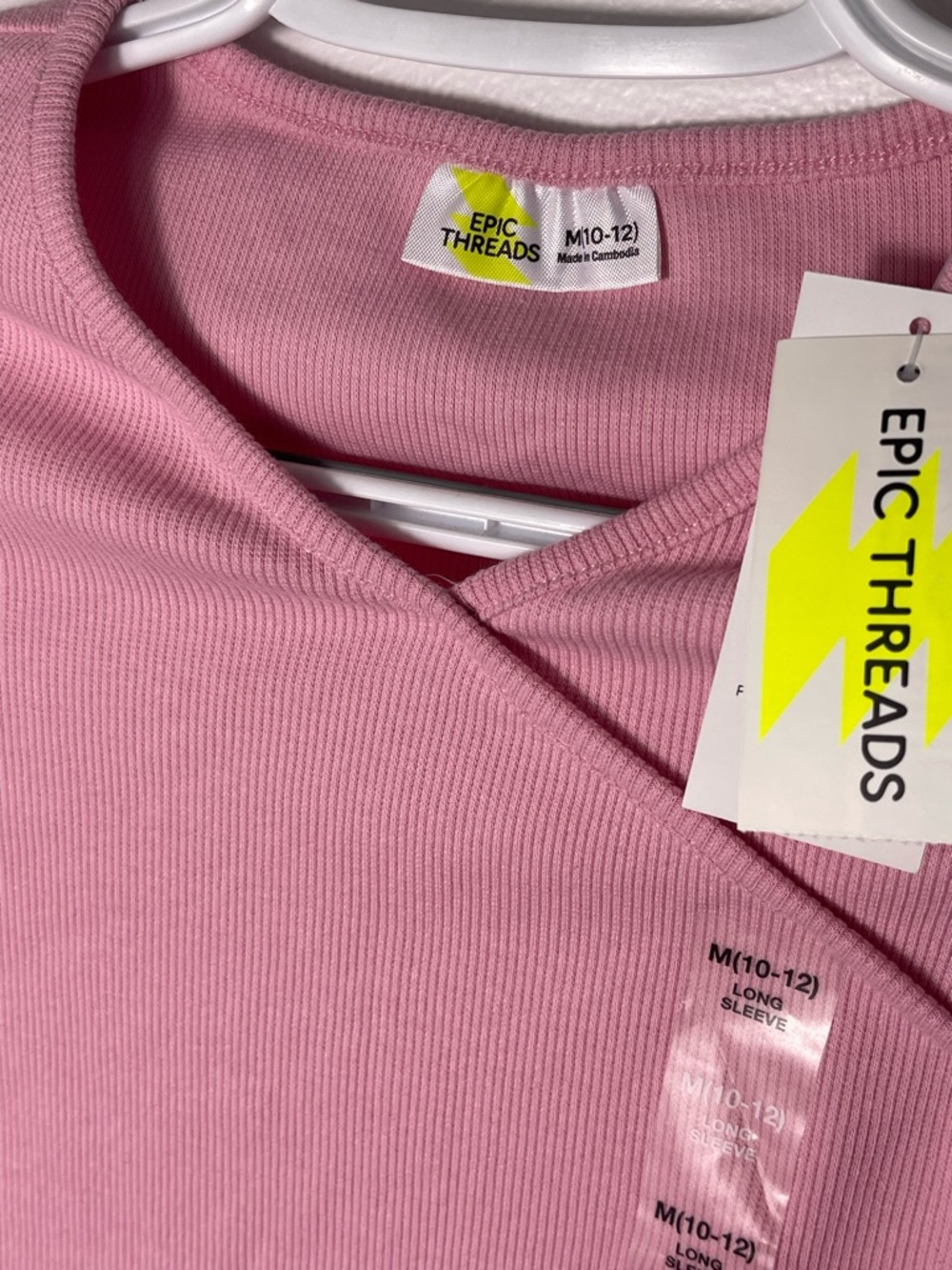 Epic Threads Gir’s Pink Long Sleeve Kids Top with Side Tie Size M(10-12) NWT - Picture 2 of 8